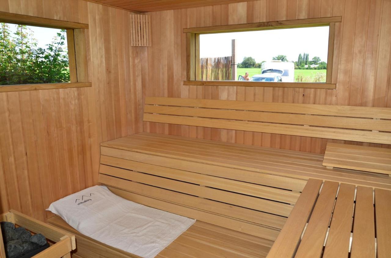 B&B Pipowagen "Het Wellnesst" Op Wellness Camping En B&B Stoltenborg Meddo ภายนอก รูปภาพ